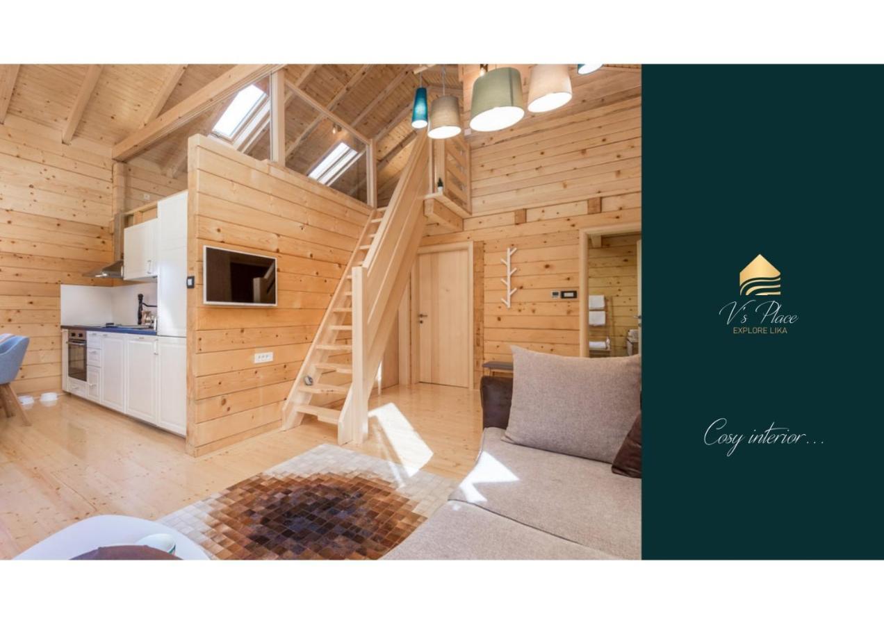V'S Place - Wooden House With Heated Pool And Outdoor Sauna Otočac Exterior foto